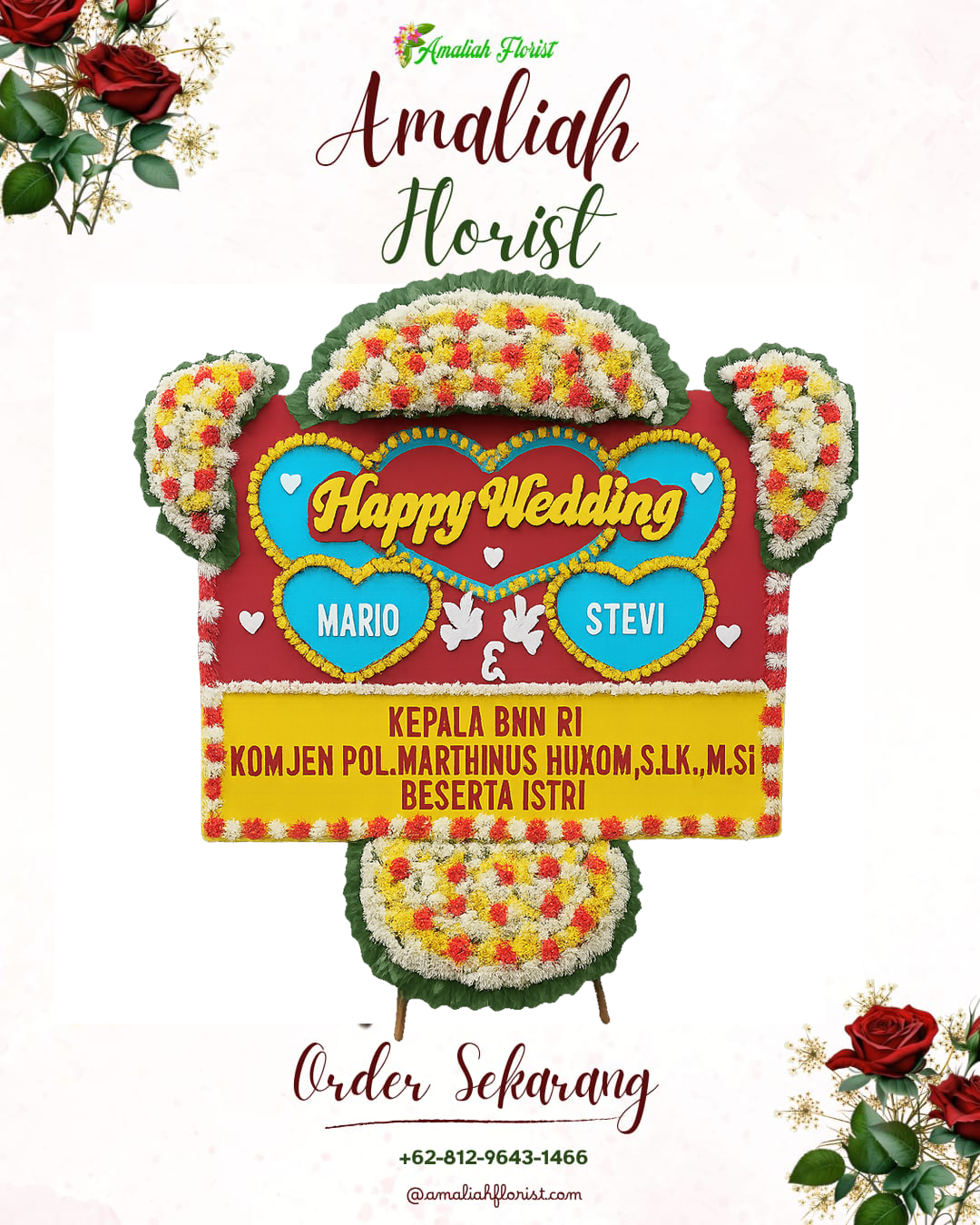Papan Bunga Pernikahan Duren Sawit